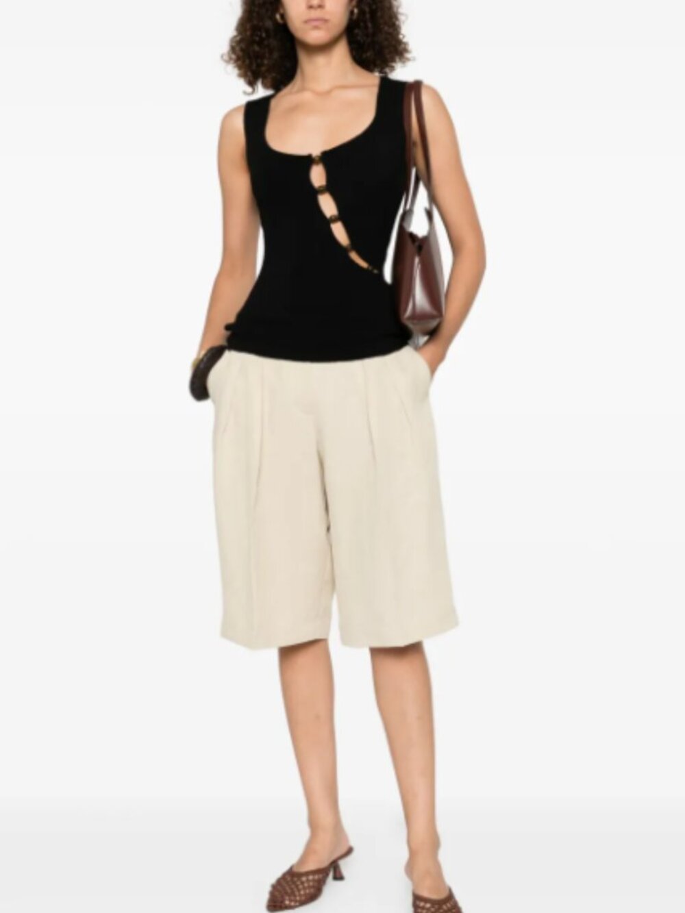 SIR. beaded cut-out tank top